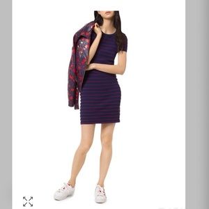 Michael Kors striped scalopped mini dress